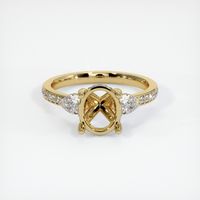 14K Yellow Gold Three Stone Ring Setting Image