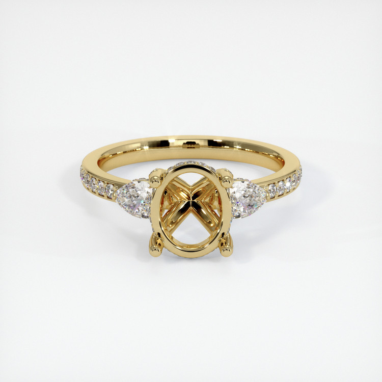14K Yellow Gold Three Stone Ring Setting