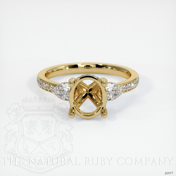 14K Yellow Gold Three Stone Ring Setting