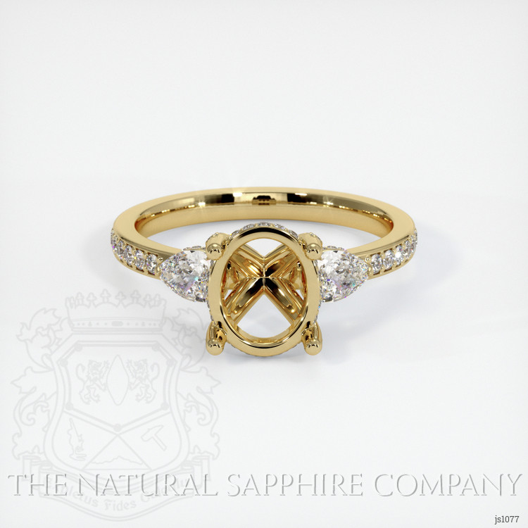14K Yellow Gold Three Stone Ring Setting