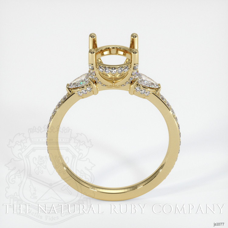 14K Yellow Gold Three Stone Ring Setting