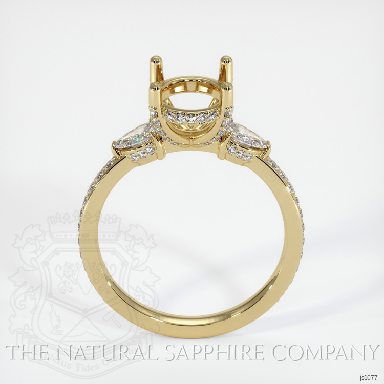 14K Yellow Gold Three Stone Ring Setting