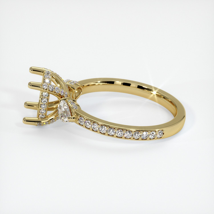 18K Yellow Gold Three Stone Ring Setting