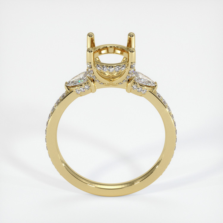 18K Yellow Gold Three Stone Ring Setting