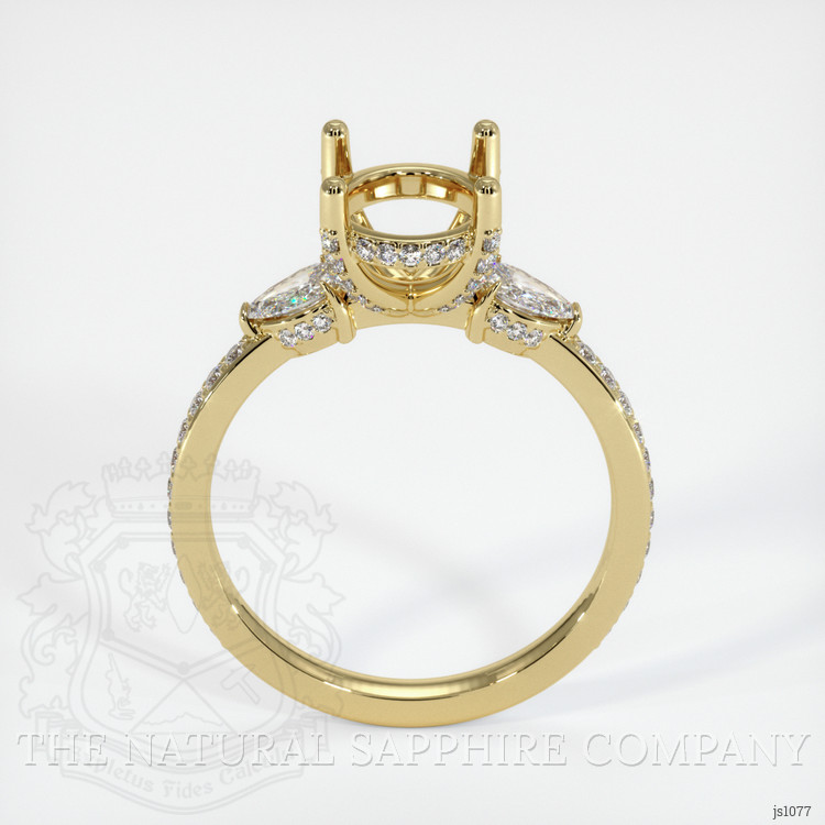 18K Yellow Gold Three Stone Ring Setting
