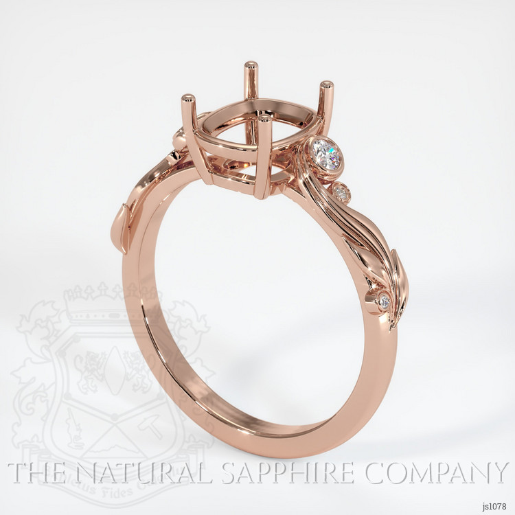 14K Rose Gold Accent Stones Ring Setting