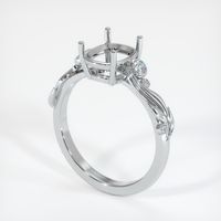 Accent Stones Aquamarine Ring 15.27 Ct., 14K White Gold Combination Setting