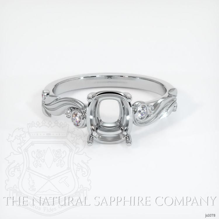 14K White Gold Accent Stones Ring Setting
