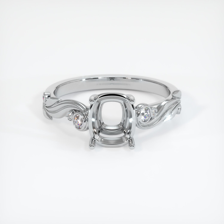 14K White Gold Accent Stones Ring Setting