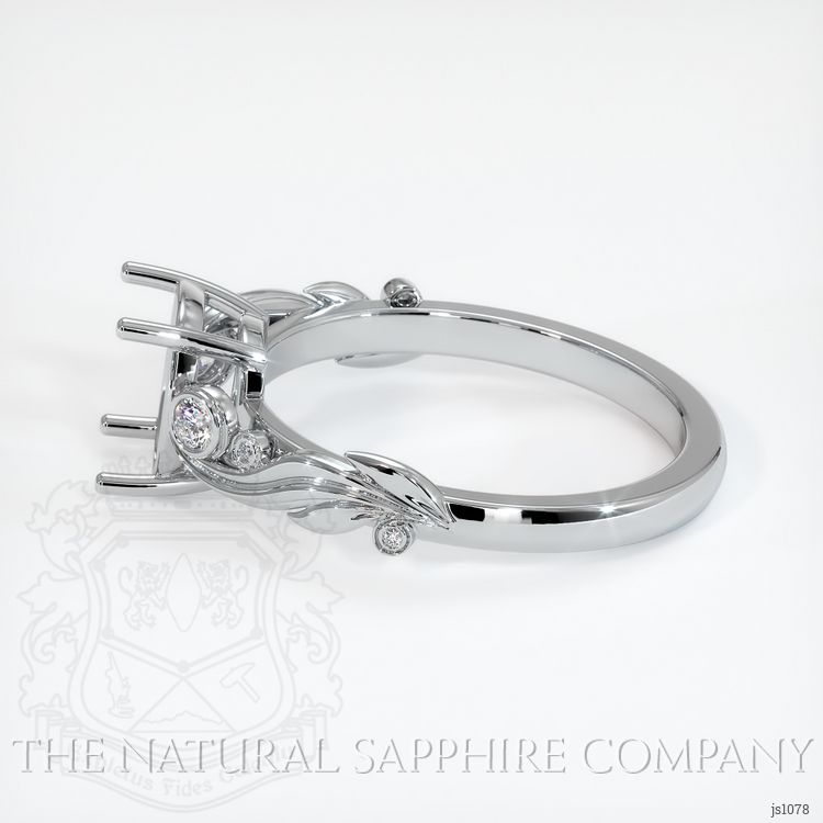 14K White Gold Accent Stones Ring Setting