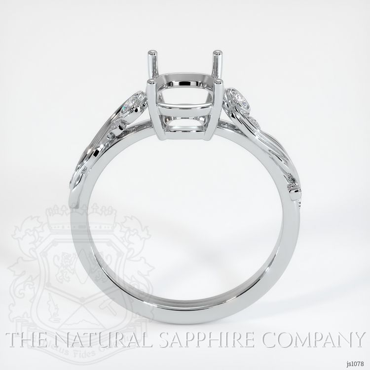14K White Gold Accent Stones Ring Setting