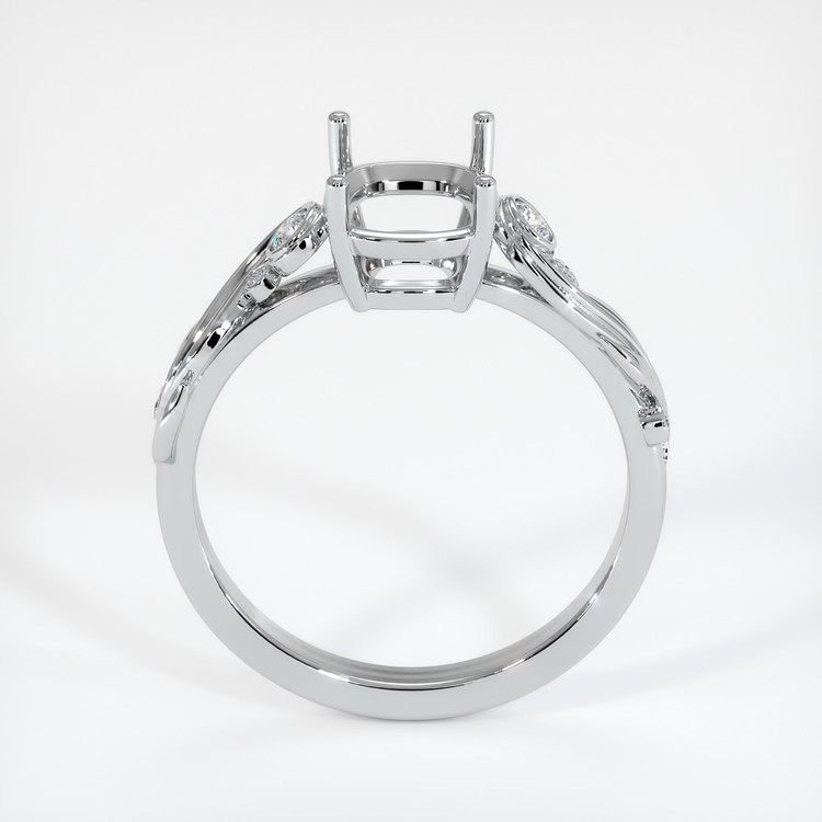 14K White Gold Accent Stones Ring Setting