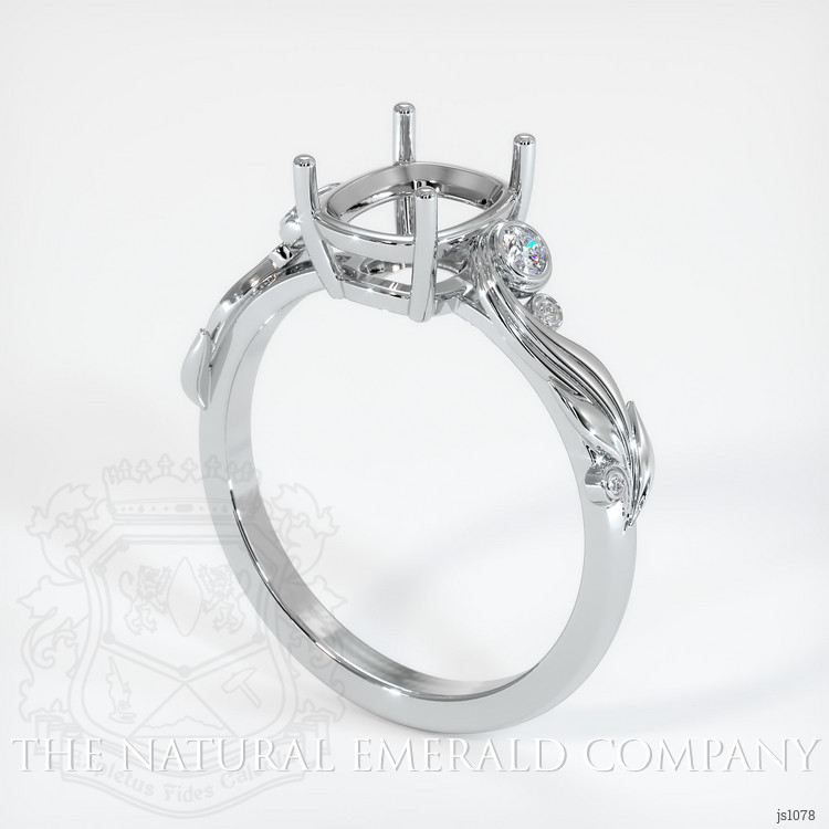 18K White Gold Accent Stones Ring Setting