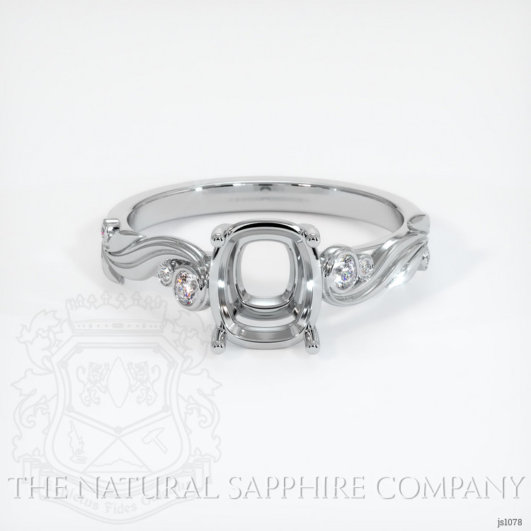 18K White Gold Accent Stones Ring Setting