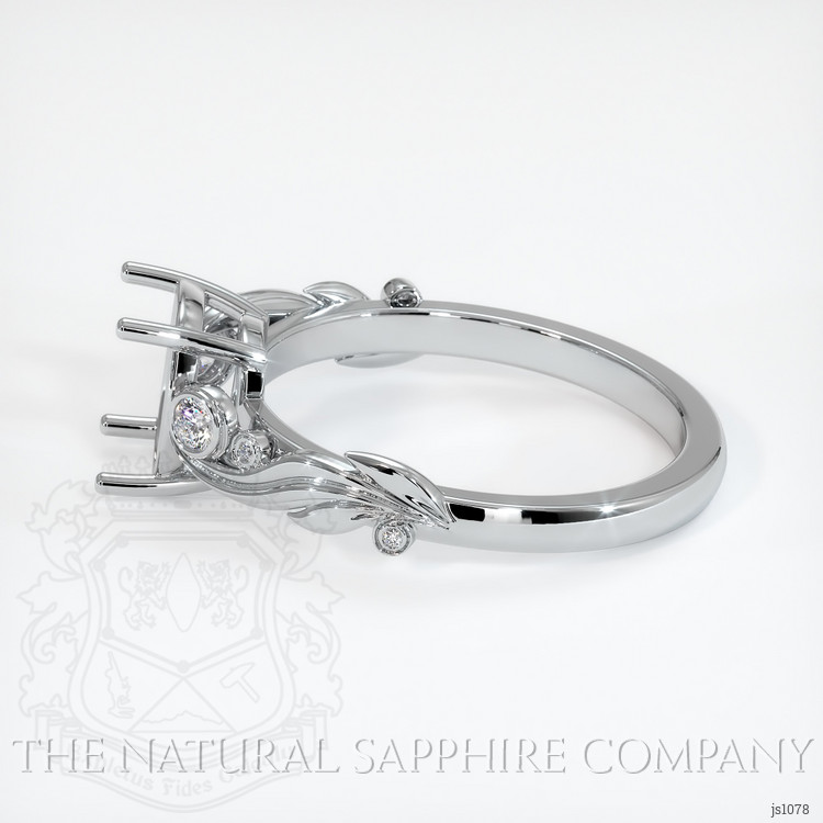 18K White Gold Accent Stones Ring Setting