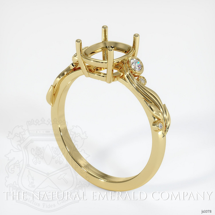 18K Yellow Gold Accent Stones Ring Setting