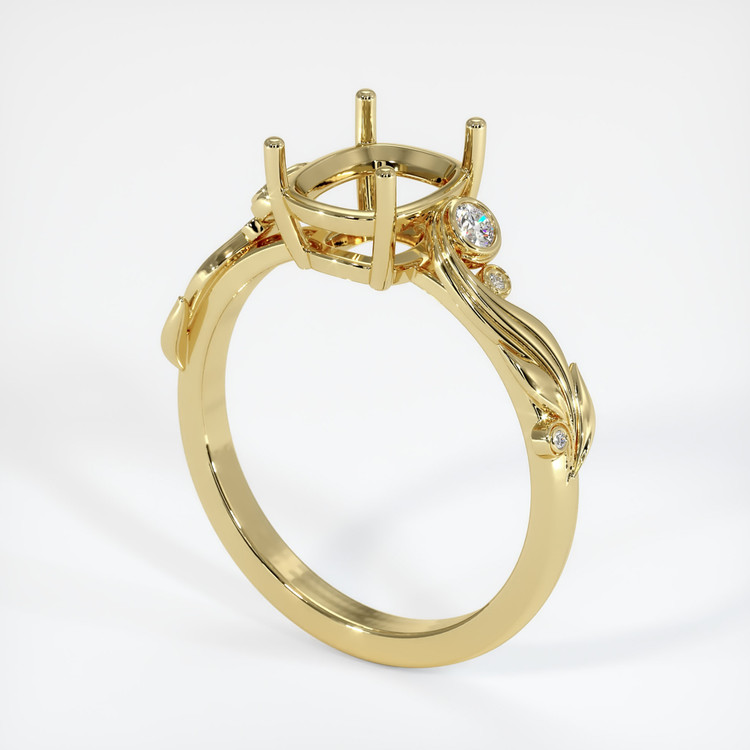 18K Yellow Gold Accent Stones Ring Setting