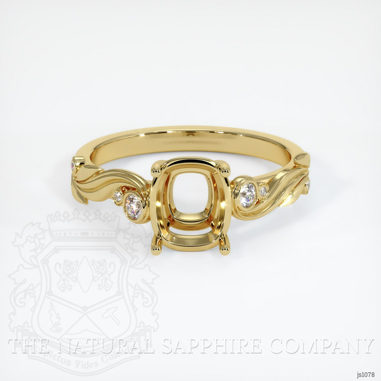 18K Yellow Gold Accent Stones Ring Setting