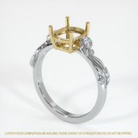 14K Yellow & White Accent Stones Ring Setting Image