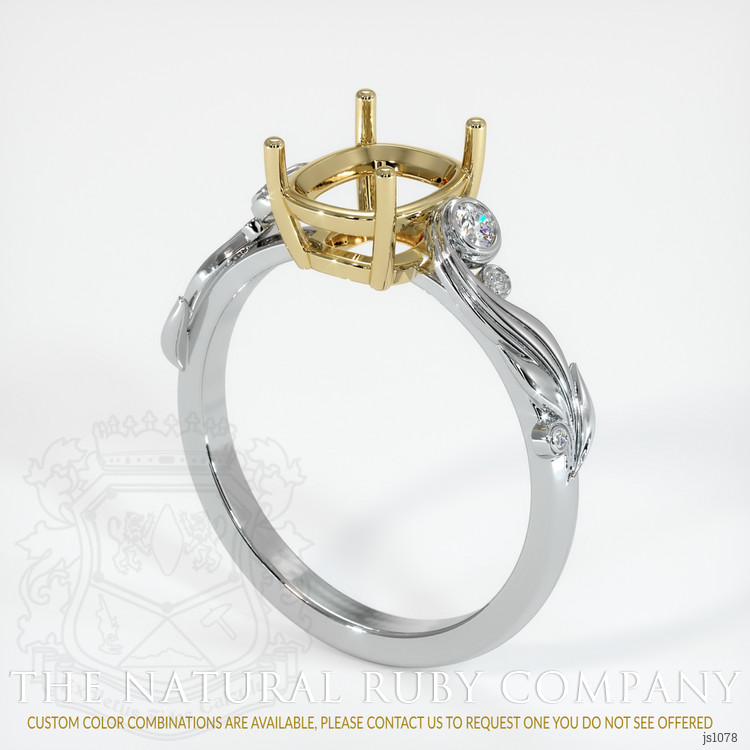 14K Yellow & White Accent Stones Ring Setting