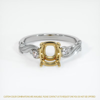 14K Yellow & White Accent Stones Ring Setting Image