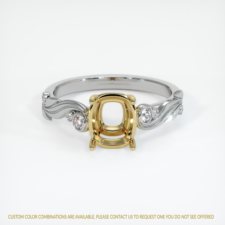 14K Yellow & White Accent Stones Ring Setting