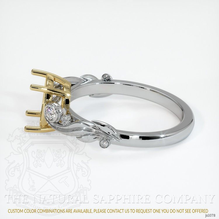 14K Yellow & White Accent Stones Ring Setting