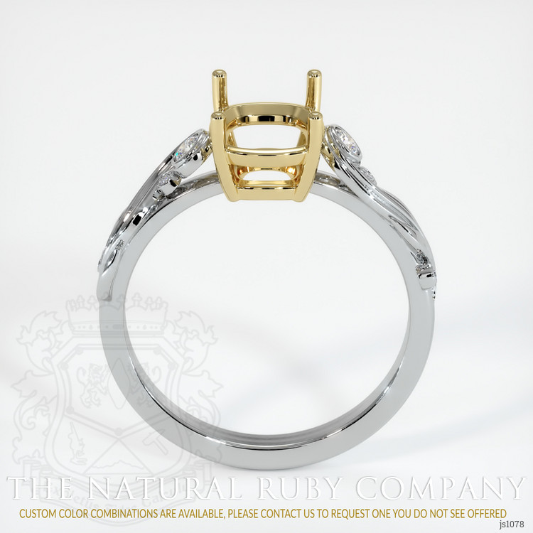 14K Yellow & White Accent Stones Ring Setting