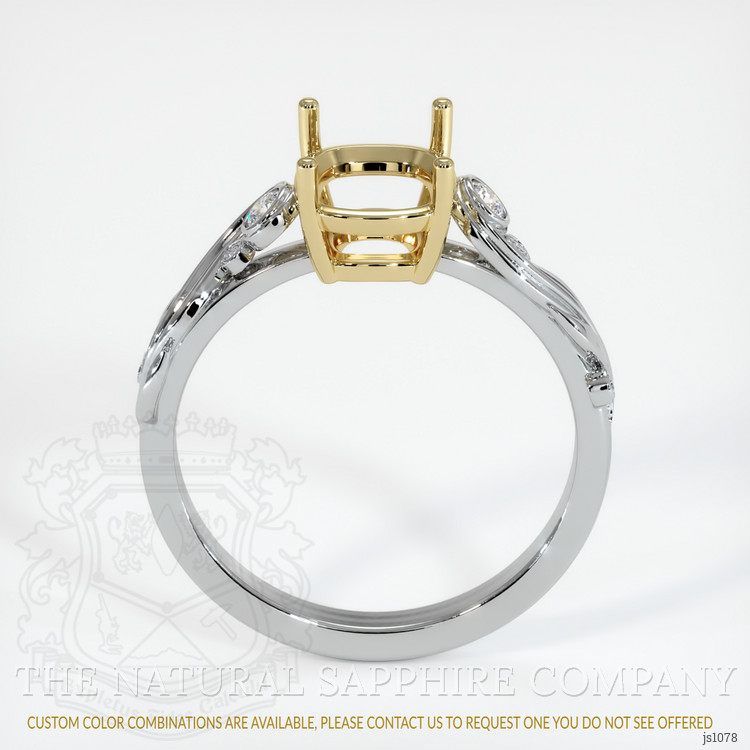 14K Yellow & White Accent Stones Ring Setting