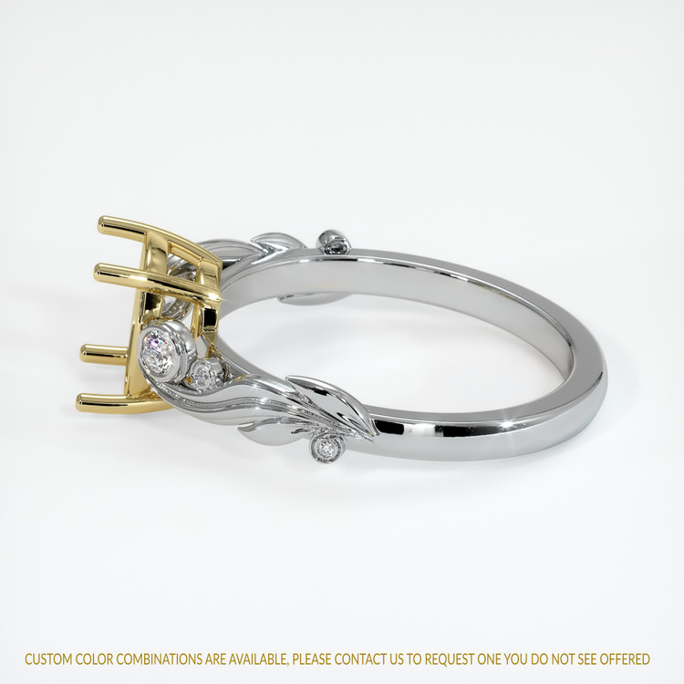 18K Yellow & White Accent Stones Ring Setting