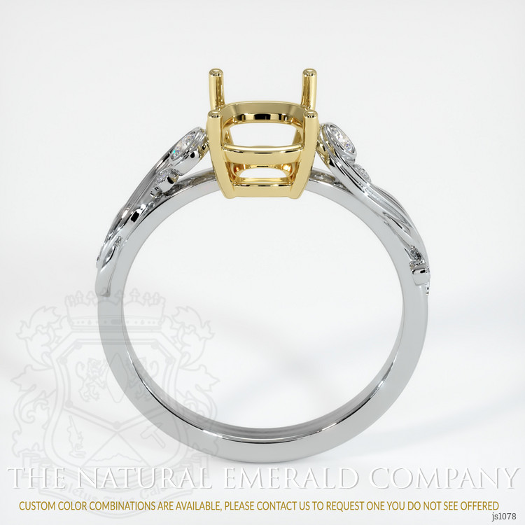 18K Yellow & White Accent Stones Ring Setting