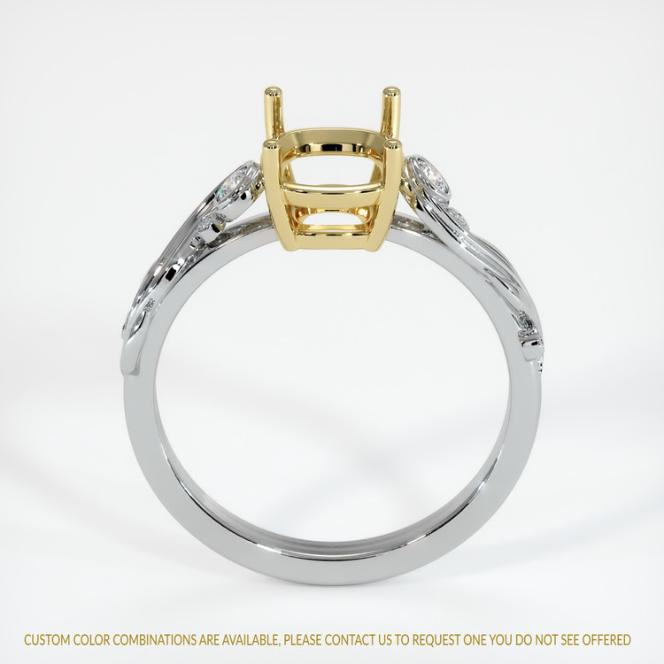 18K Yellow & White Accent Stones Ring Setting