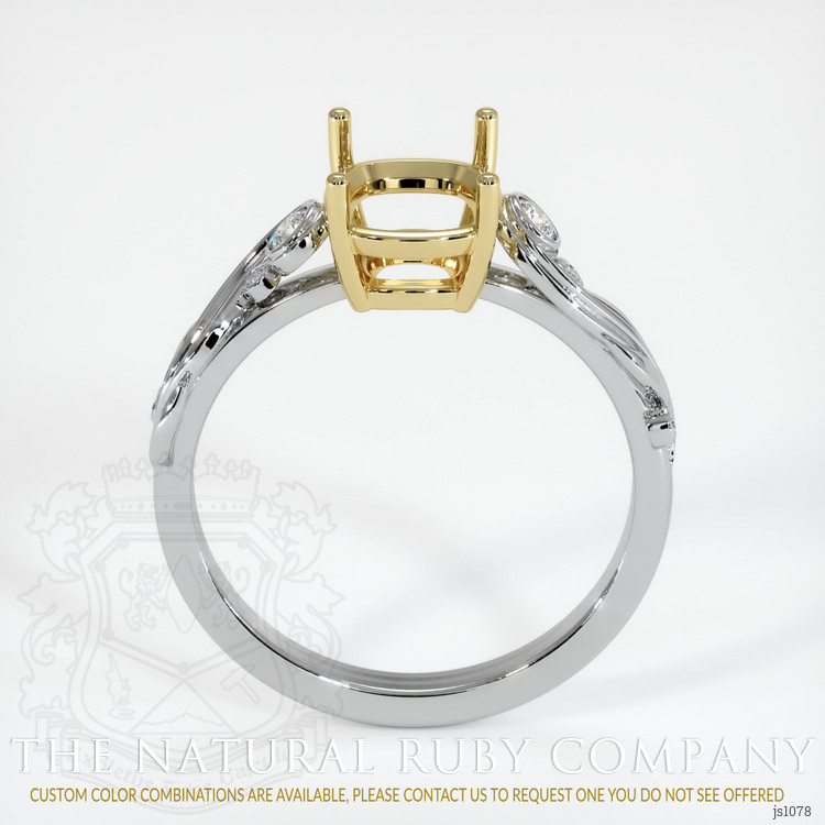 18K Yellow & White Accent Stones Ring Setting