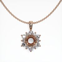 14K Rose Gold Halo Pendant Setting Image