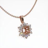 14K Rose Gold Halo Pendant Setting Image