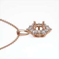 14K Rose Gold Halo Pendant Setting Image