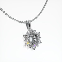 10K White Gold Halo Pendant Setting Image