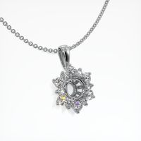 14K White Gold Halo Pendant Setting Image