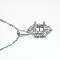 14K White Gold Halo Pendant Setting Image