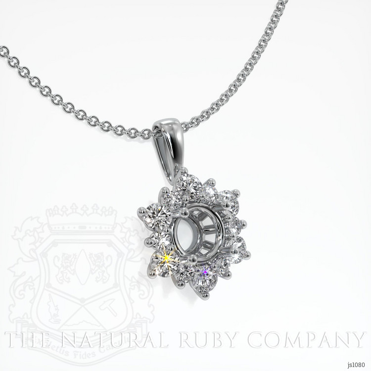 18K White Gold Halo Pendant Setting