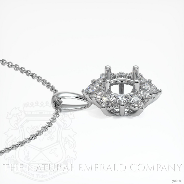 18K White Gold Halo Pendant Setting