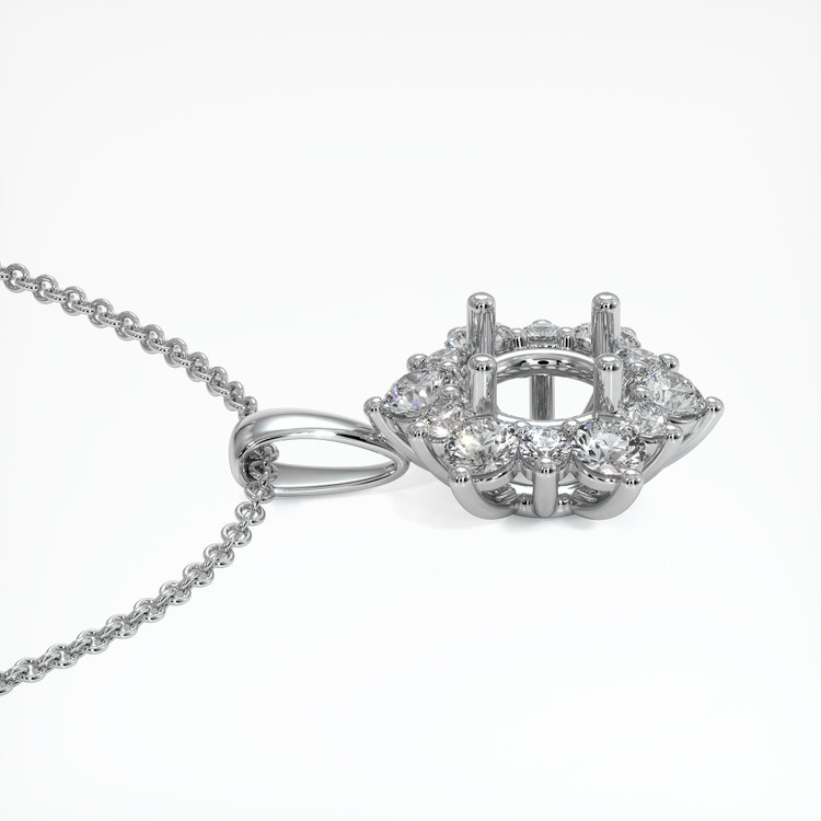18K White Gold Halo Pendant Setting