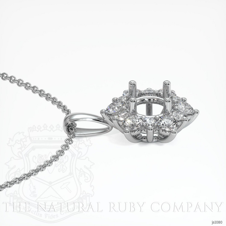 18K White Gold Halo Pendant Setting