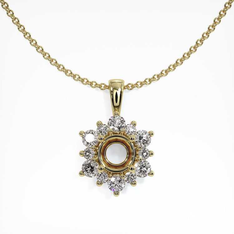 10K Yellow Gold Halo Pendant Setting