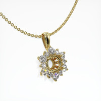10K Yellow Gold Halo Pendant Setting Image