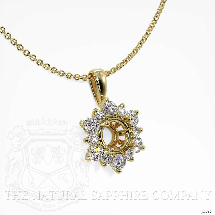 10K Yellow Gold Halo Pendant Setting