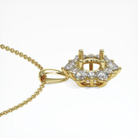 10K Yellow Gold Halo Pendant Setting Image