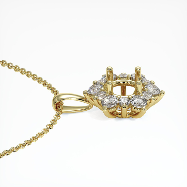 10K Yellow Gold Halo Pendant Setting