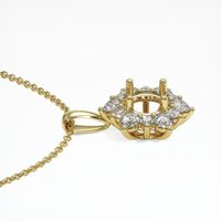 14K Yellow Gold Halo Pendant Setting Image