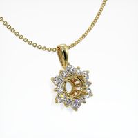 18K Yellow Gold Halo Pendant Setting Image